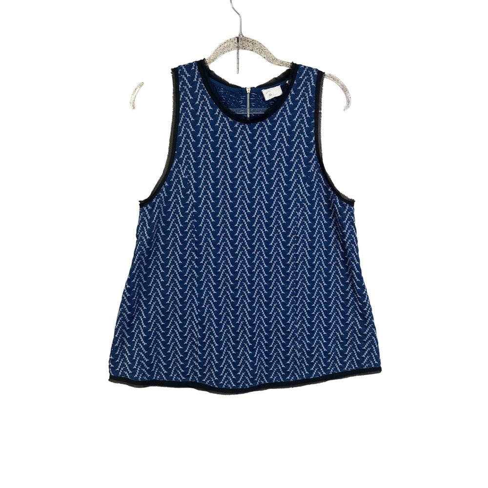 Anthropologie postmark Textured swing Blue‎ Sleeveless Tank Top Women's Large